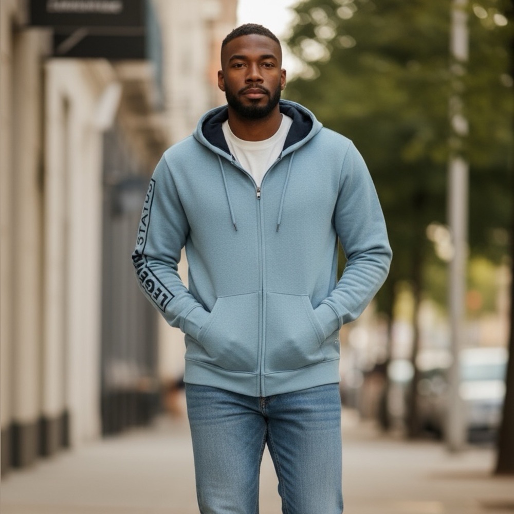 NWT Xersion Navy Quick-Dri Fleece Hoodie blue Mens 2xl